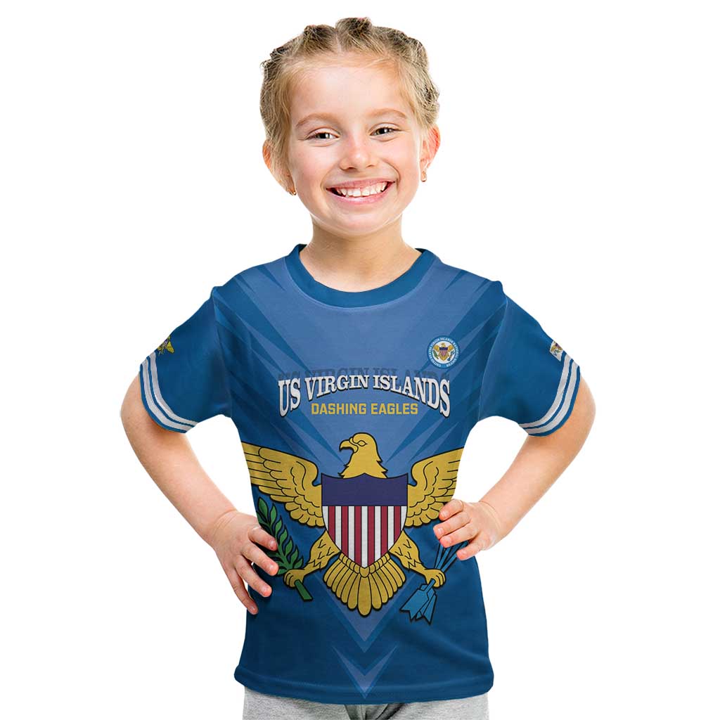 Custom US Virgin Islands Soccer Kid T Shirt Go Dashing Eagles Sporty Style - Wonder Print Shop