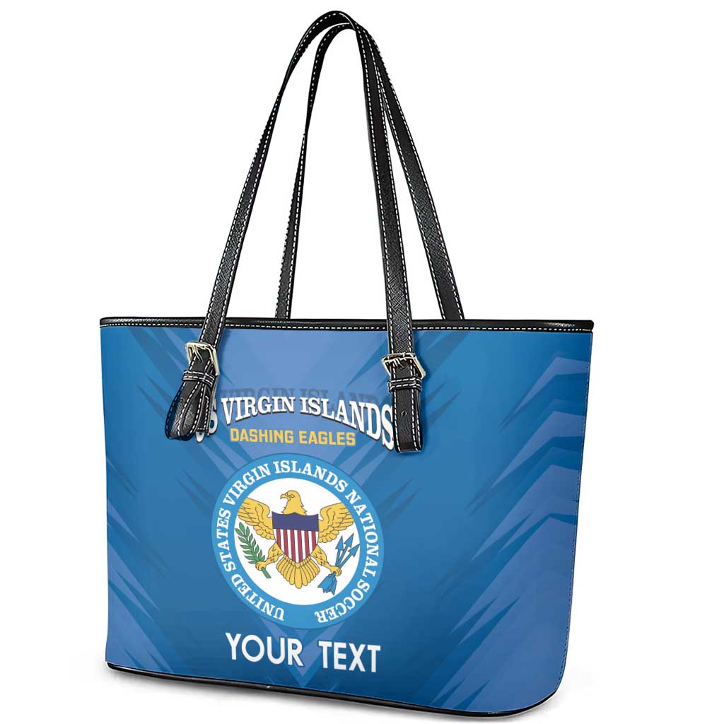 Custom US Virgin Islands Soccer Leather Tote Bag Go Dashing Eagles Sporty Style