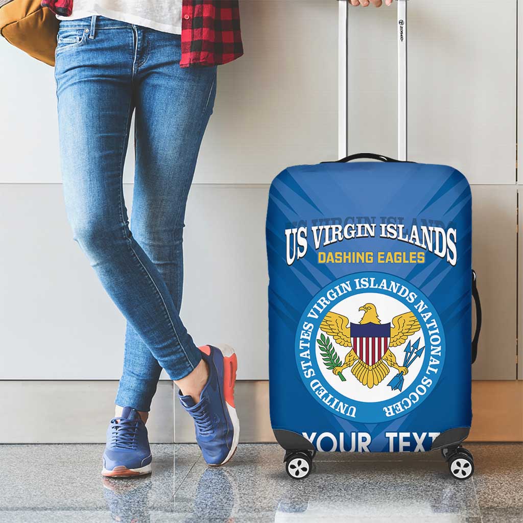 Custom US Virgin Islands Soccer Luggage Cover Go Dashing Eagles Sporty Style - Wonder Print Shop