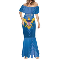 Custom US Virgin Islands Soccer Mermaid Dress Go Dashing Eagles Sporty Style - Wonder Print Shop