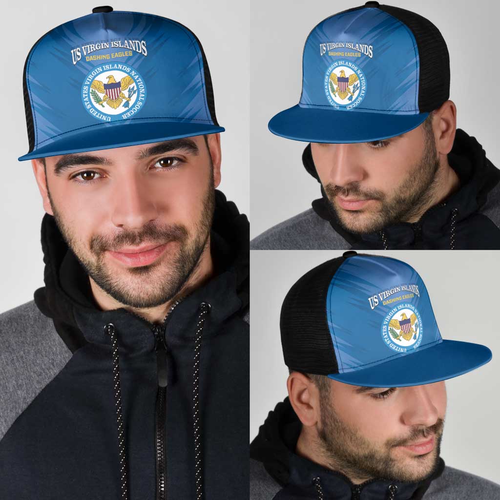 US Virgin Islands Soccer Mesh Trucker Cap Go Dashing Eagles Sporty Style - Wonder Print Shop