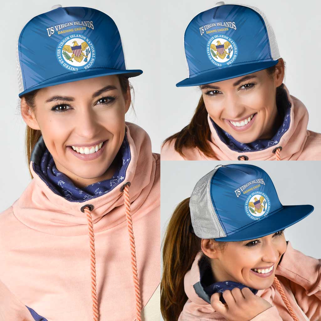 US Virgin Islands Soccer Mesh Trucker Cap Go Dashing Eagles Sporty Style - Wonder Print Shop
