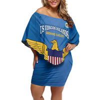 Custom US Virgin Islands Soccer Off Shoulder Short Dress Go Dashing Eagles Sporty Style - Wonder Print Shop