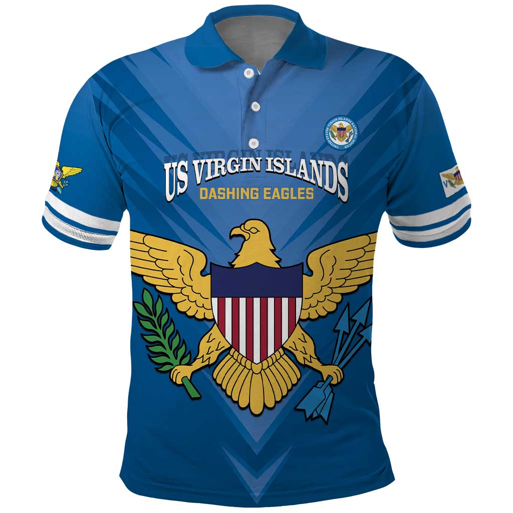Custom US Virgin Islands Soccer Polo Shirt Go Dashing Eagles Sporty Style - Wonder Print Shop