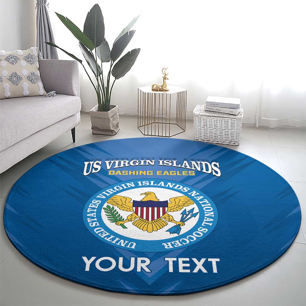 Custom US Virgin Islands Soccer Round Carpet Go Dashing Eagles Sporty Style - Wonder Print Shop
