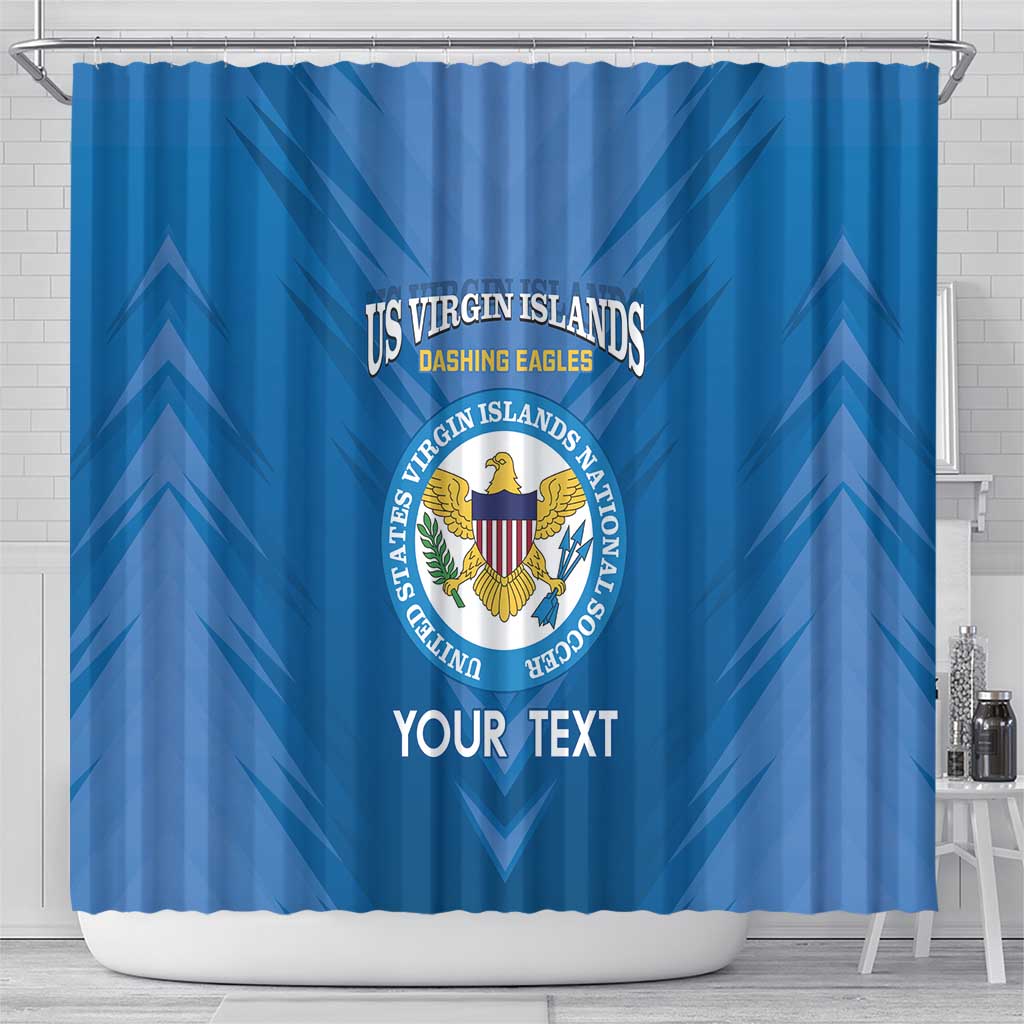 Custom US Virgin Islands Soccer Shower Curtain Go Dashing Eagles Sporty Style - Wonder Print Shop
