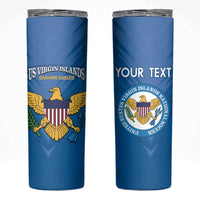 Custom US Virgin Islands Soccer Skinny Tumbler Go Dashing Eagles Sporty Style - Wonder Print Shop