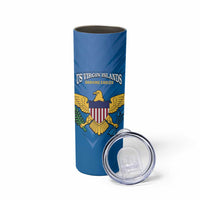 Custom US Virgin Islands Soccer Skinny Tumbler Go Dashing Eagles Sporty Style - Wonder Print Shop