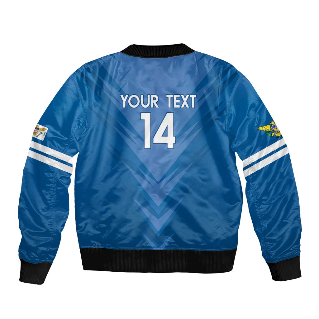 Custom US Virgin Islands Soccer Sleeve Zip Bomber Jacket Go Dashing Eagles Sporty Style - Wonder Print Shop