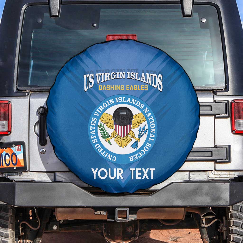 Custom US Virgin Islands Soccer Spare Tire Cover Go Dashing Eagles Sporty Style - Wonder Print Shop