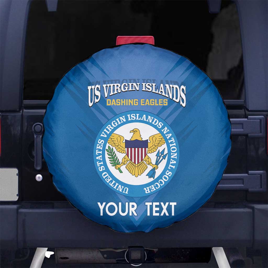 Custom US Virgin Islands Soccer Spare Tire Cover Go Dashing Eagles Sporty Style - Wonder Print Shop