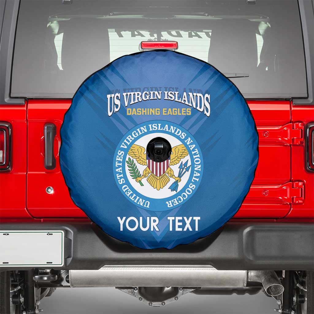 Custom US Virgin Islands Soccer Spare Tire Cover Go Dashing Eagles Sporty Style - Wonder Print Shop
