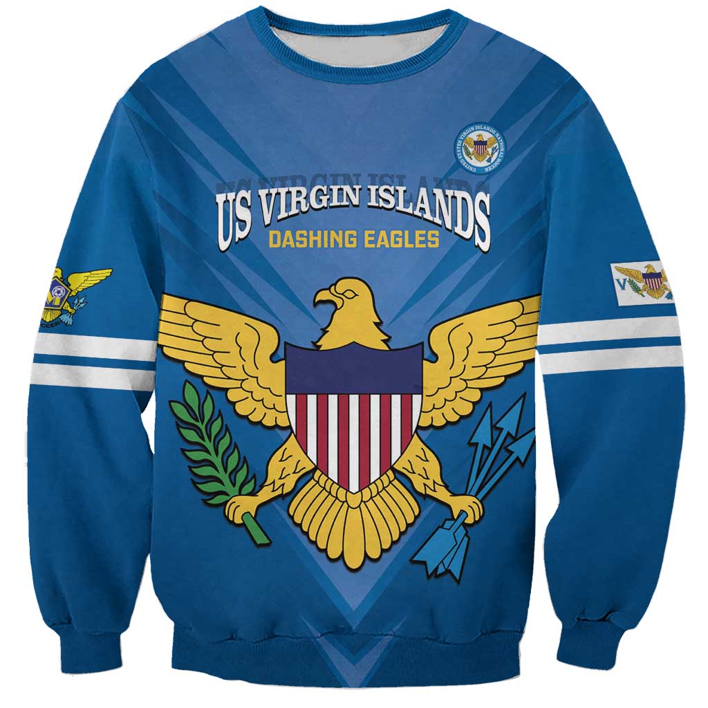 Custom US Virgin Islands Soccer Sweatshirt Go Dashing Eagles Sporty Style - Wonder Print Shop
