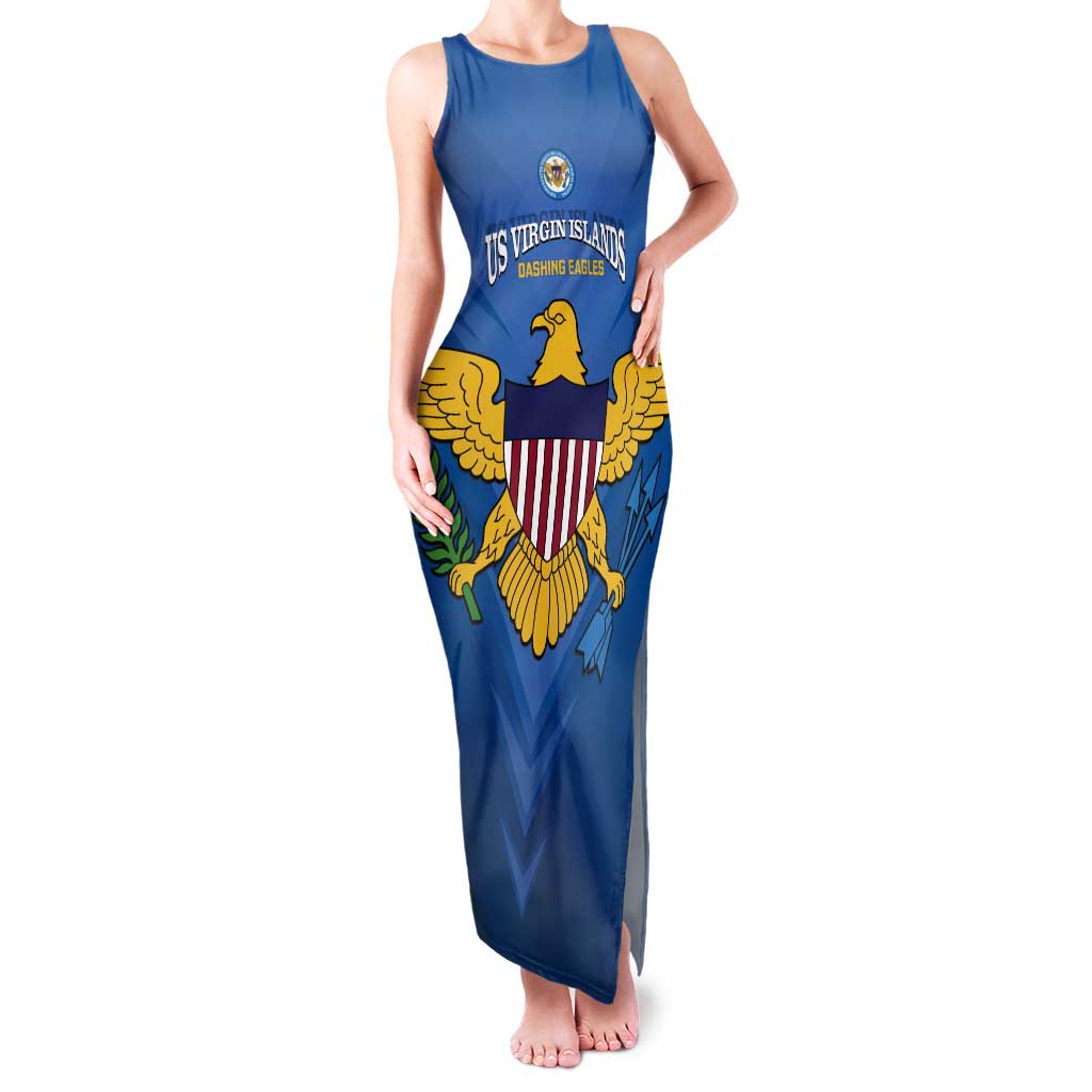 Custom US Virgin Islands Soccer Tank Maxi Dress Go Dashing Eagles Sporty Style - Wonder Print Shop