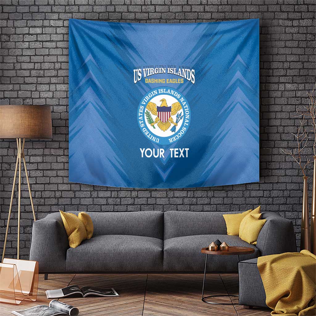 Custom US Virgin Islands Soccer Tapestry Go Dashing Eagles Sporty Style - Wonder Print Shop