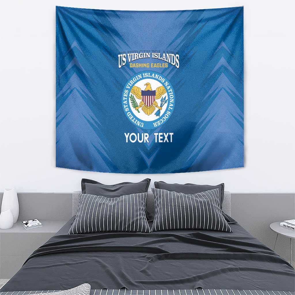 Custom US Virgin Islands Soccer Tapestry Go Dashing Eagles Sporty Style - Wonder Print Shop