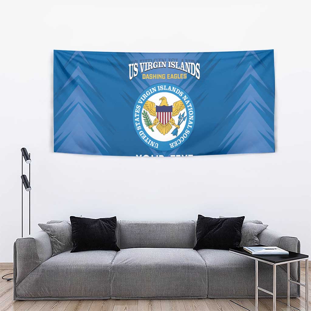 Custom US Virgin Islands Soccer Tapestry Go Dashing Eagles Sporty Style - Wonder Print Shop