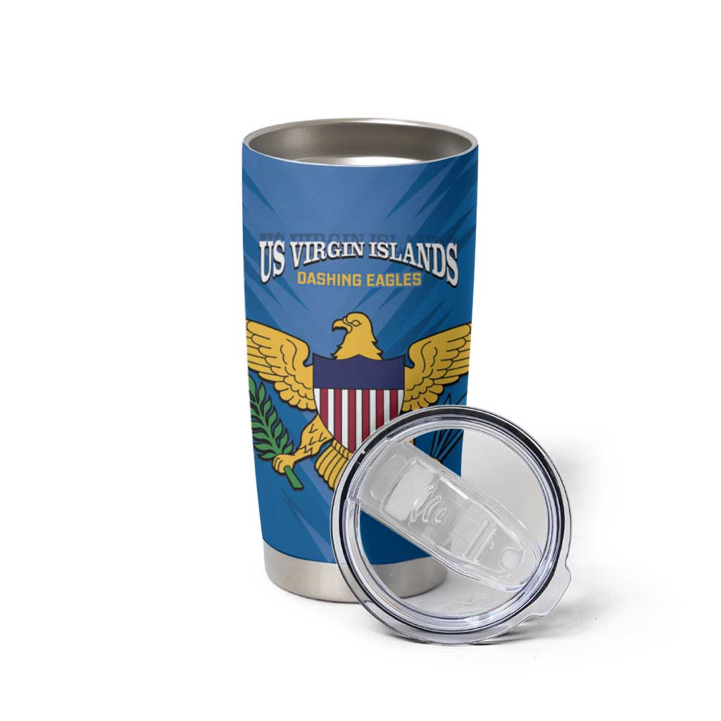 Custom US Virgin Islands Soccer Tumbler Cup Go Dashing Eagles Sporty Style - Wonder Print Shop