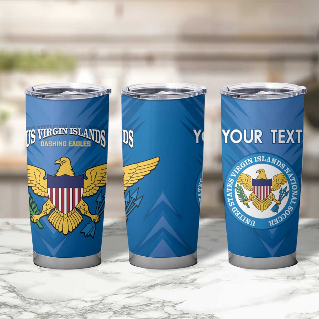 Custom US Virgin Islands Soccer Tumbler Cup Go Dashing Eagles Sporty Style - Wonder Print Shop