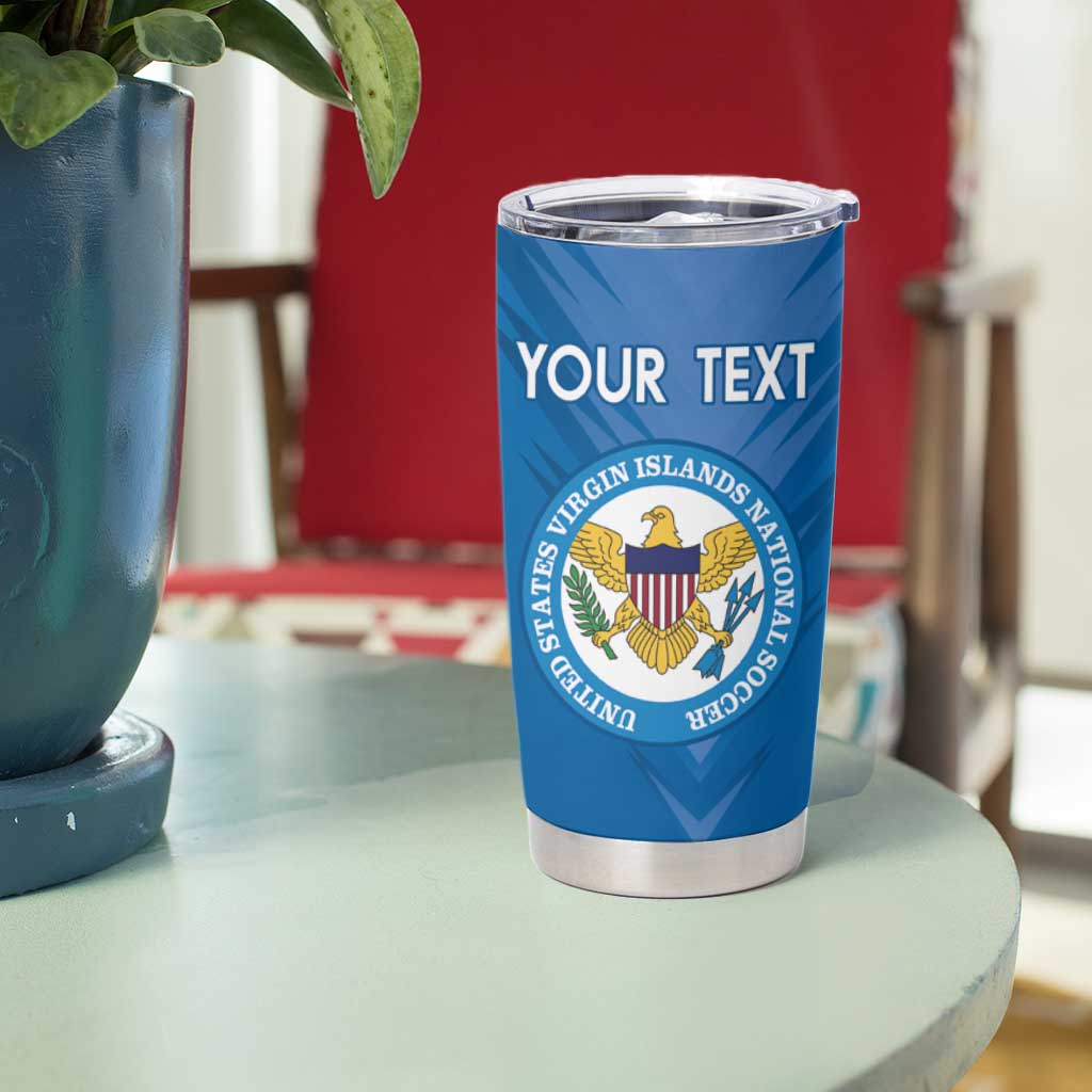 Custom US Virgin Islands Soccer Tumbler Cup Go Dashing Eagles Sporty Style - Wonder Print Shop