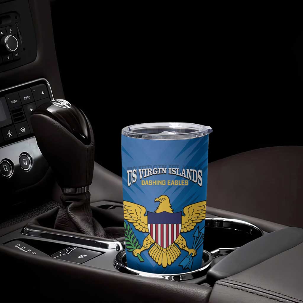 Custom US Virgin Islands Soccer Tumbler Cup Go Dashing Eagles Sporty Style - Wonder Print Shop