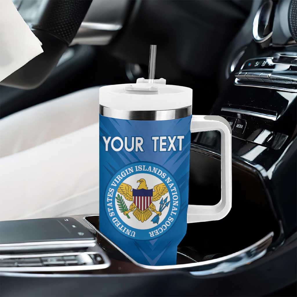 Custom US Virgin Islands Soccer Tumbler With Handle Go Dashing Eagles Sporty Style - Wonder Print Shop