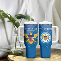 Custom US Virgin Islands Soccer Tumbler With Handle Go Dashing Eagles Sporty Style - Wonder Print Shop