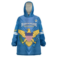 Custom US Virgin Islands Soccer Wearable Blanket Hoodie Go Dashing Eagles Sporty Style - Wonder Print Shop