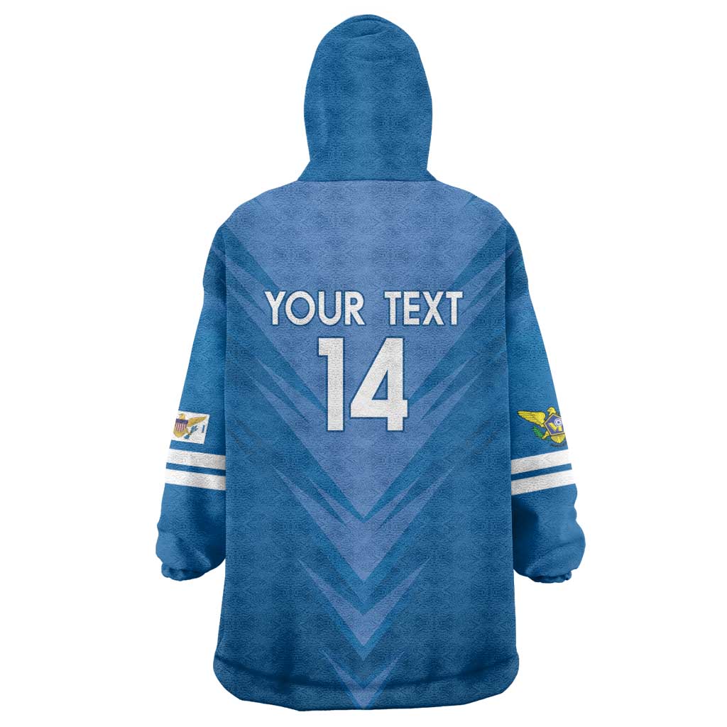 Custom US Virgin Islands Soccer Wearable Blanket Hoodie Go Dashing Eagles Sporty Style - Wonder Print Shop