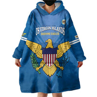 Custom US Virgin Islands Soccer Wearable Blanket Hoodie Go Dashing Eagles Sporty Style - Wonder Print Shop