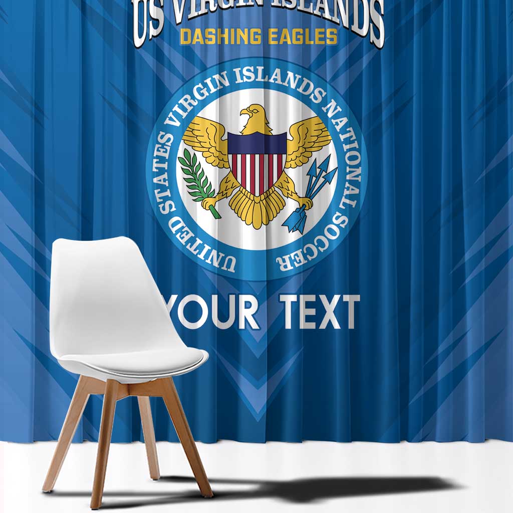 Custom US Virgin Islands Soccer Window Curtain Go Dashing Eagles Sporty Style - Wonder Print Shop