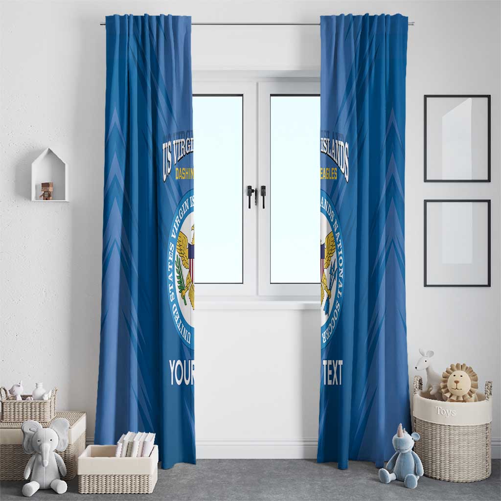 Custom US Virgin Islands Soccer Window Curtain Go Dashing Eagles Sporty Style - Wonder Print Shop