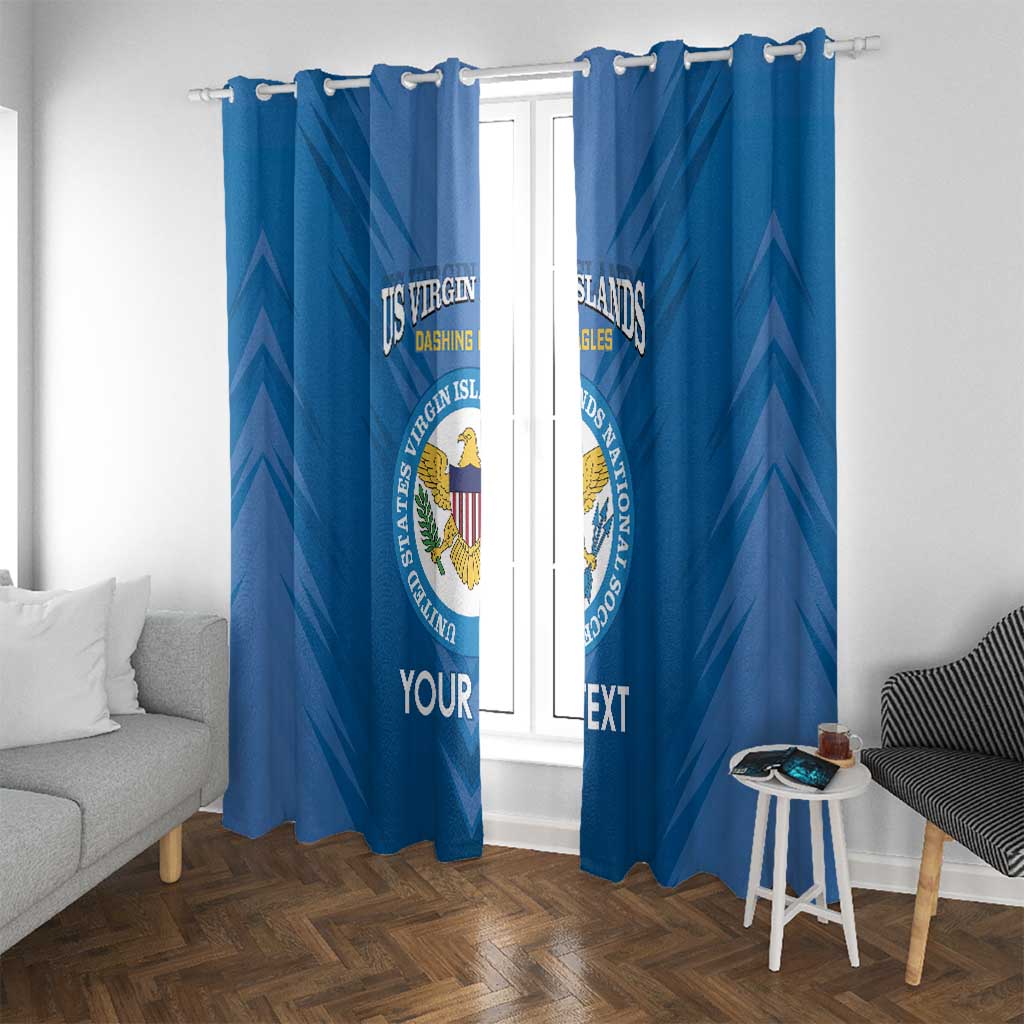 Custom US Virgin Islands Soccer Window Curtain Go Dashing Eagles Sporty Style - Wonder Print Shop