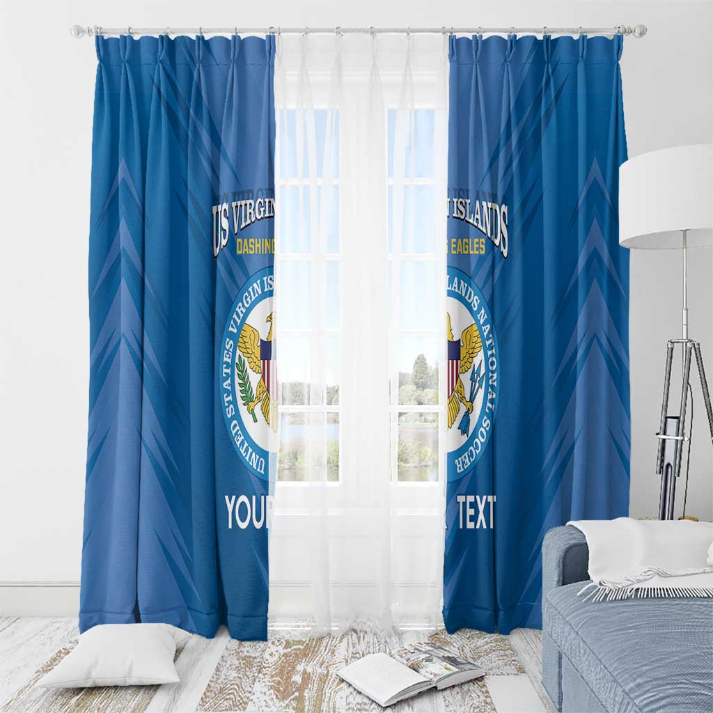 Custom US Virgin Islands Soccer Window Curtain Go Dashing Eagles Sporty Style - Wonder Print Shop