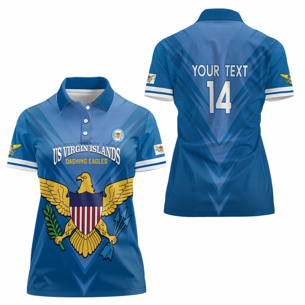 Custom US Virgin Islands Soccer Women Polo Shirt Go Dashing Eagles Sporty Style - Wonder Print Shop