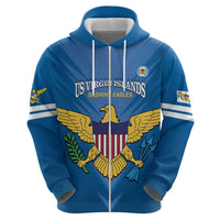Custom US Virgin Islands Soccer Zip Hoodie Go Dashing Eagles Sporty Style - Wonder Print Shop