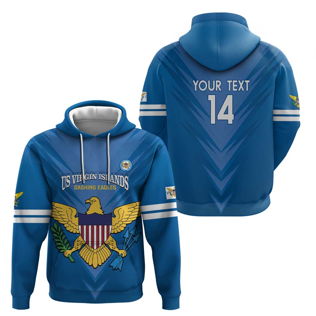 Custom US Virgin Islands Soccer Zip Hoodie Go Dashing Eagles Sporty Style - Wonder Print Shop