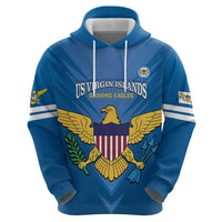 Custom US Virgin Islands Soccer Zip Hoodie Go Dashing Eagles Sporty Style - Wonder Print Shop