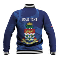 Personalised Cayman Islands Baseball Jacket Coat Of Arms Grunge Style - Wonder Print Shop