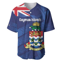 Personalised Cayman Islands Baseball Jersey Coat Of Arms Grunge Style - Wonder Print Shop