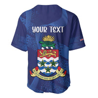 Personalised Cayman Islands Baseball Jersey Coat Of Arms Grunge Style - Wonder Print Shop