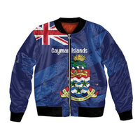 Personalised Cayman Islands Bomber Jacket Coat Of Arms Grunge Style - Wonder Print Shop