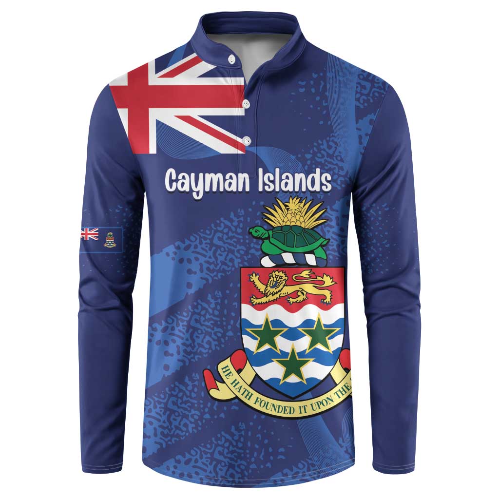 Personalised Cayman Islands Button Sweatshirt Coat Of Arms Grunge Style - Wonder Print Shop