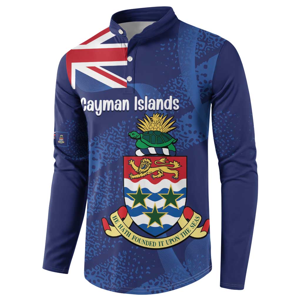 Personalised Cayman Islands Button Sweatshirt Coat Of Arms Grunge Style - Wonder Print Shop