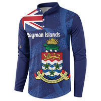 Personalised Cayman Islands Button Sweatshirt Coat Of Arms Grunge Style - Wonder Print Shop
