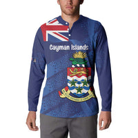 Personalised Cayman Islands Button Sweatshirt Coat Of Arms Grunge Style - Wonder Print Shop