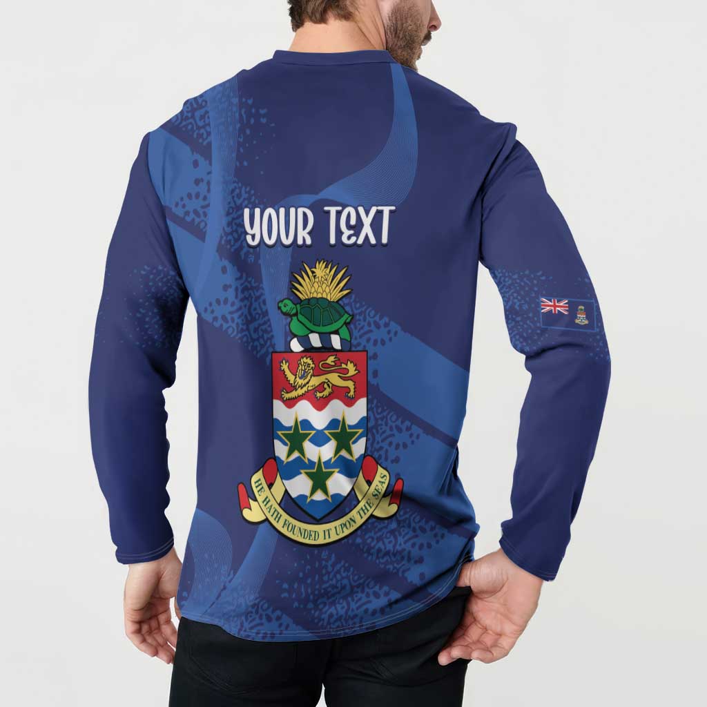 Personalised Cayman Islands Button Sweatshirt Coat Of Arms Grunge Style - Wonder Print Shop