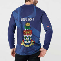 Personalised Cayman Islands Button Sweatshirt Coat Of Arms Grunge Style - Wonder Print Shop