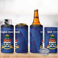 Personalised Cayman Islands 4 in 1 Can Cooler Tumbler Coat Of Arms Grunge Style