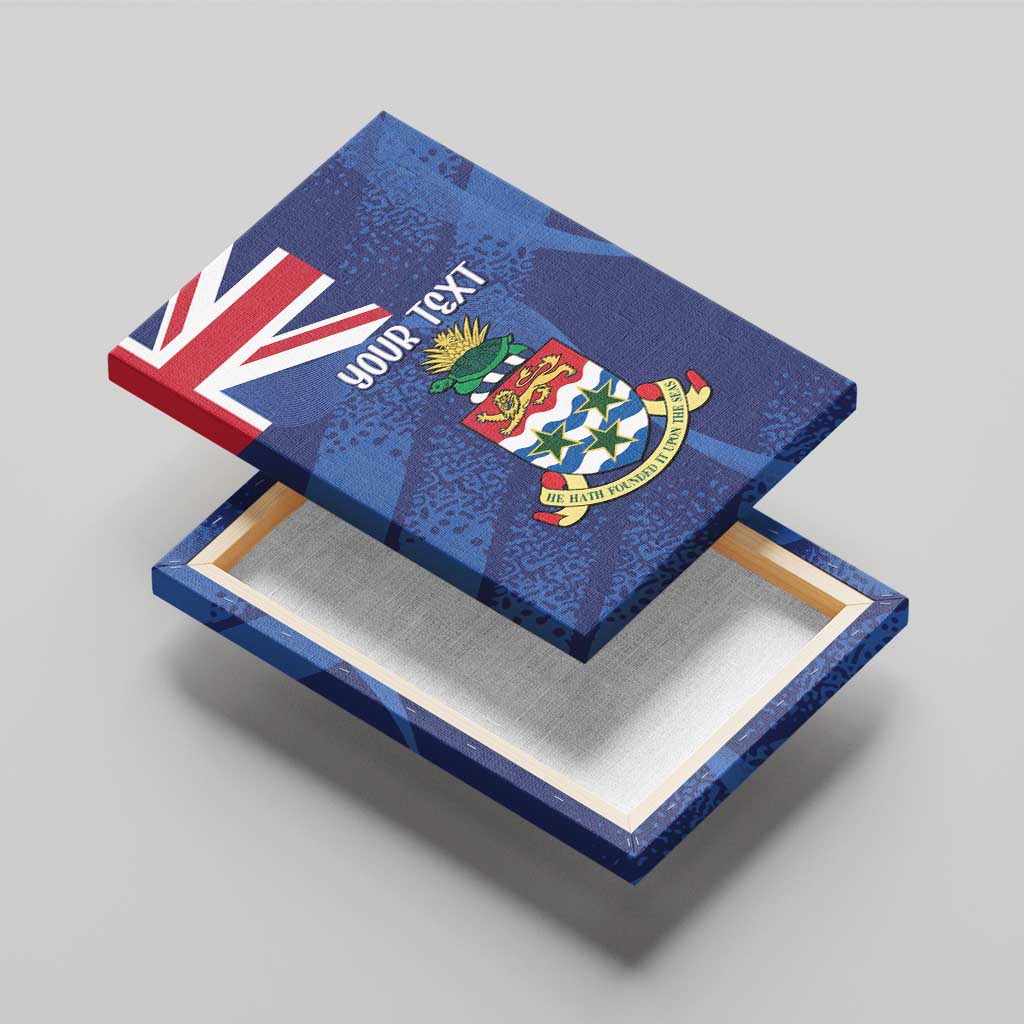 Personalised Cayman Islands Canvas Wall Art Coat Of Arms Grunge Style - Wonder Print Shop